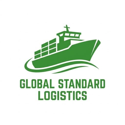 Global Standard Logistics company logo featuring a green cargo ship icon and professional bold typography.